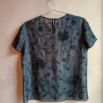 Thumbnail for Black blouse in embroidered silk, vintage style