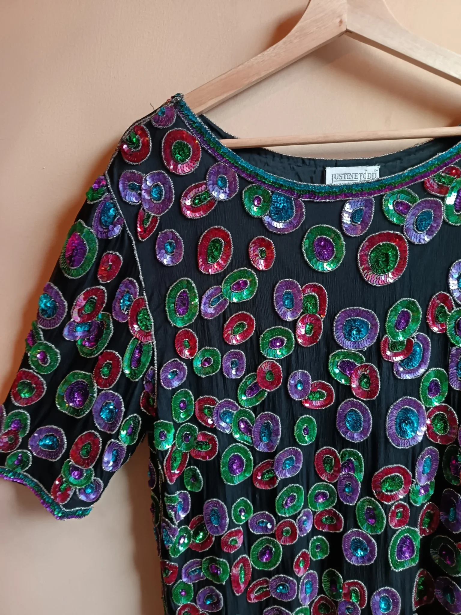 Image for Blouse en soie vintage brodée de sequins