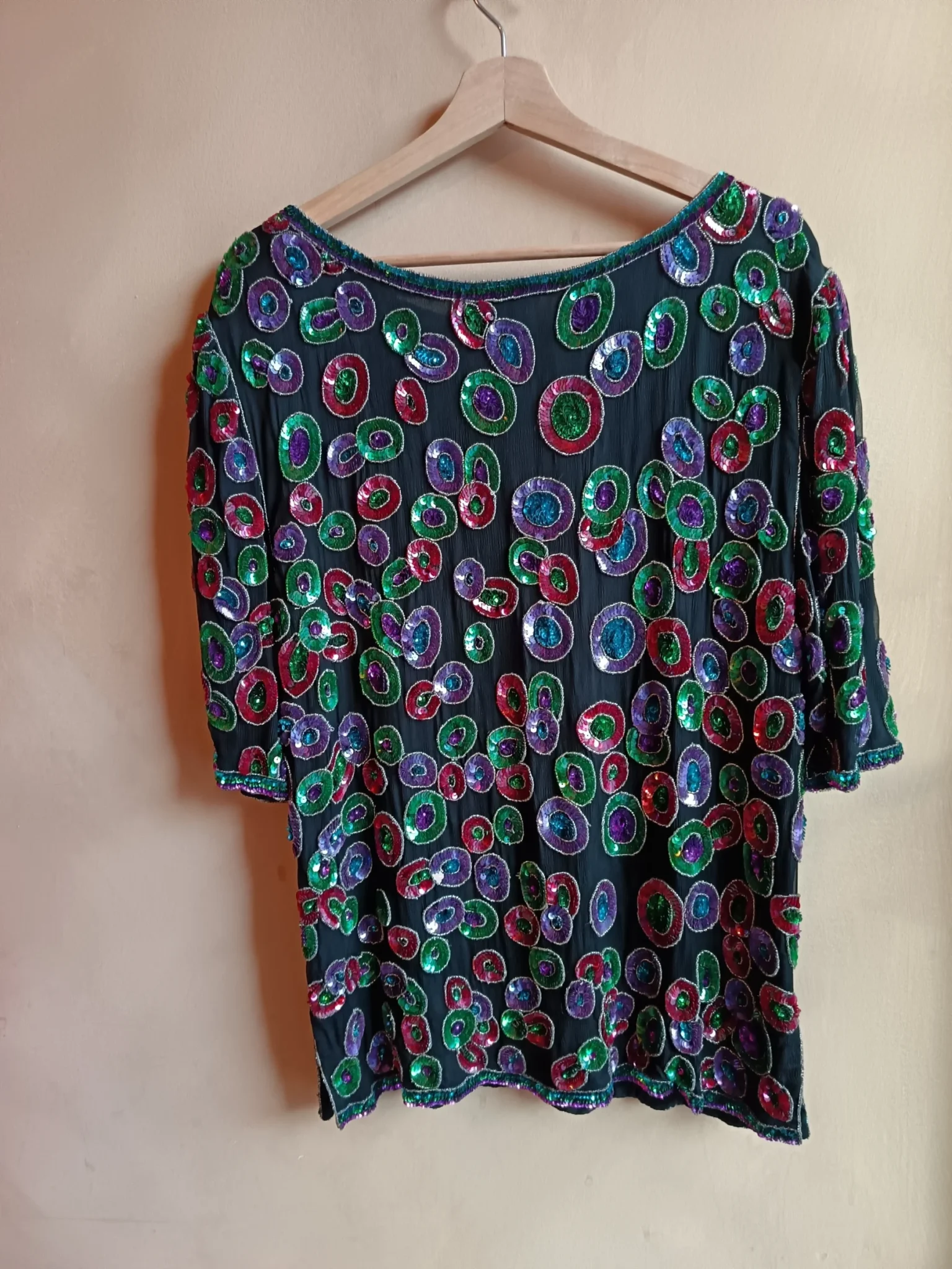 Image for Blouse en soie vintage brodée de sequins