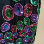 Thumbnail for Blouse en soie vintage brodée de sequins