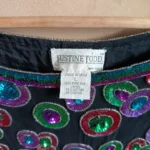 Thumbnail for Blouse en soie vintage brodée de sequins