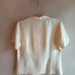 Thumbnail for Chemise en soie jaune beurre style vintage