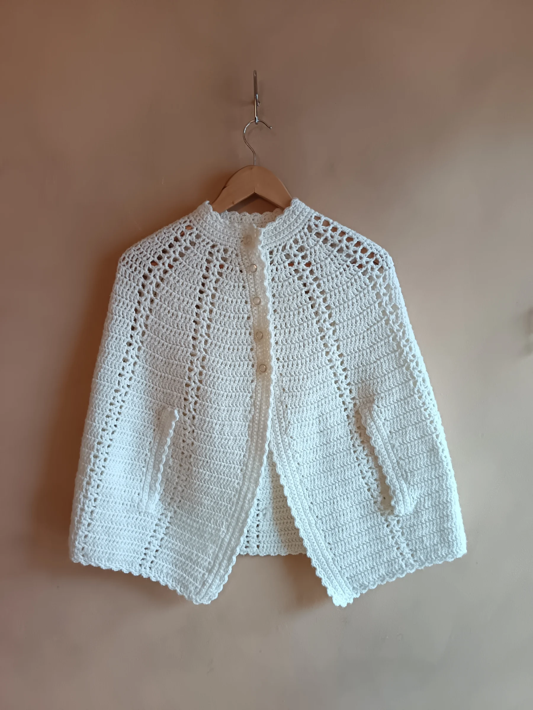 Cape blanche en crochet faite à la main style vintage Vintage seconde main