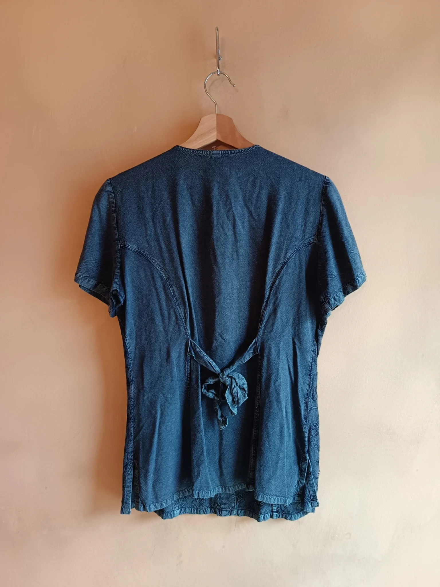 Image for Blouse bleue brodée style vintage années 90
