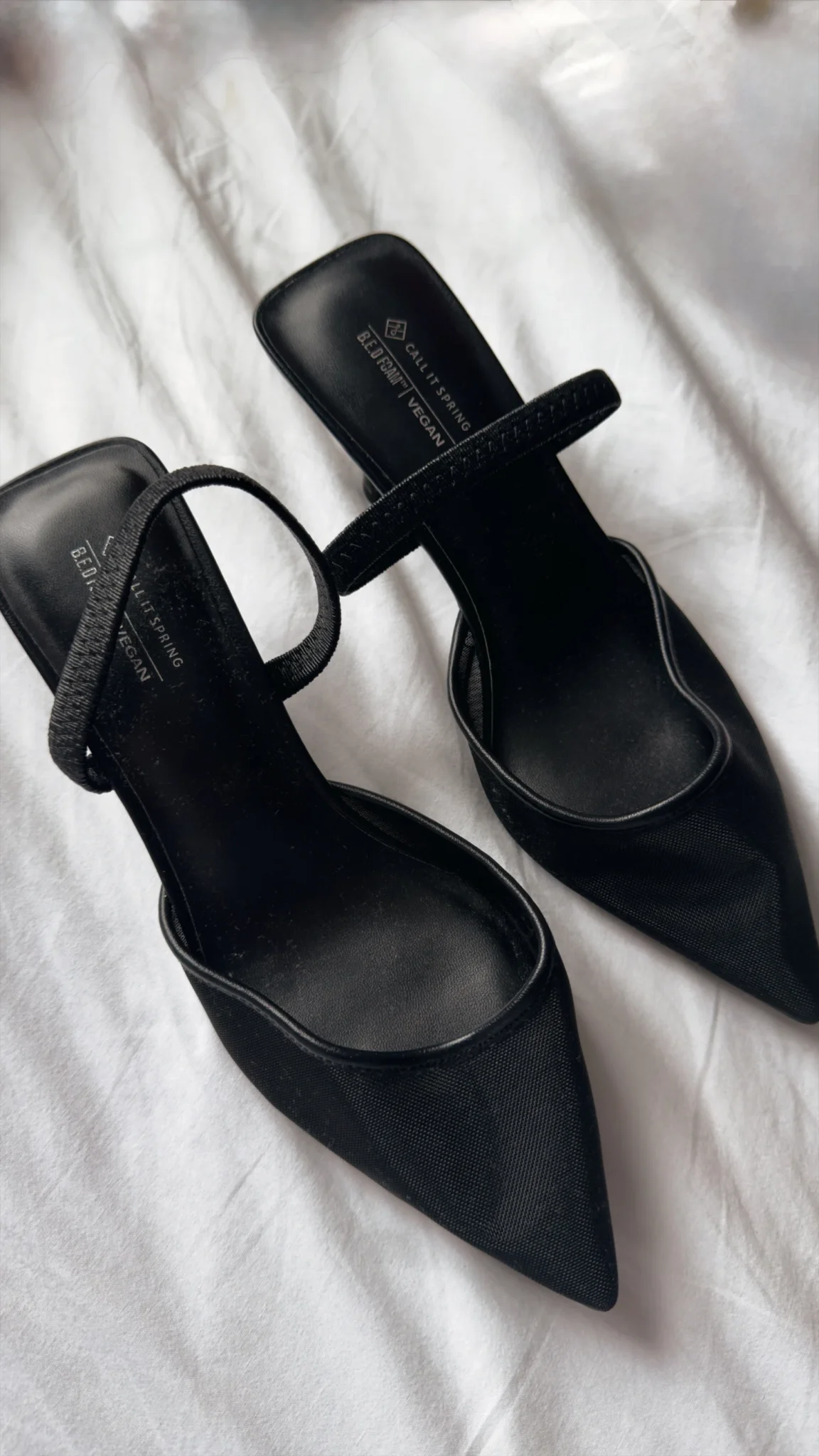 Featured image for Black mesh Spring pointed heels