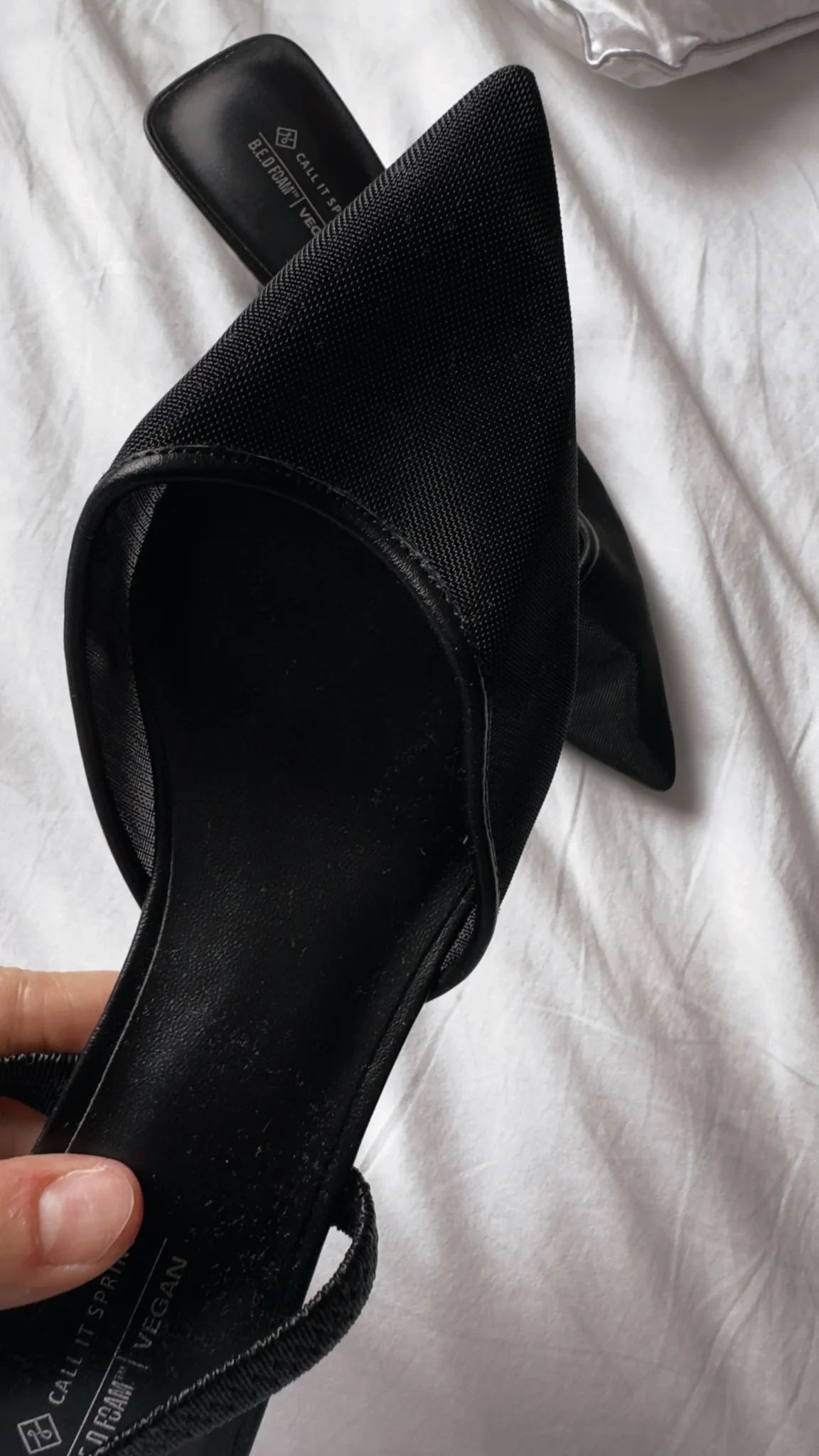 Image for Black mesh Spring pointed heels