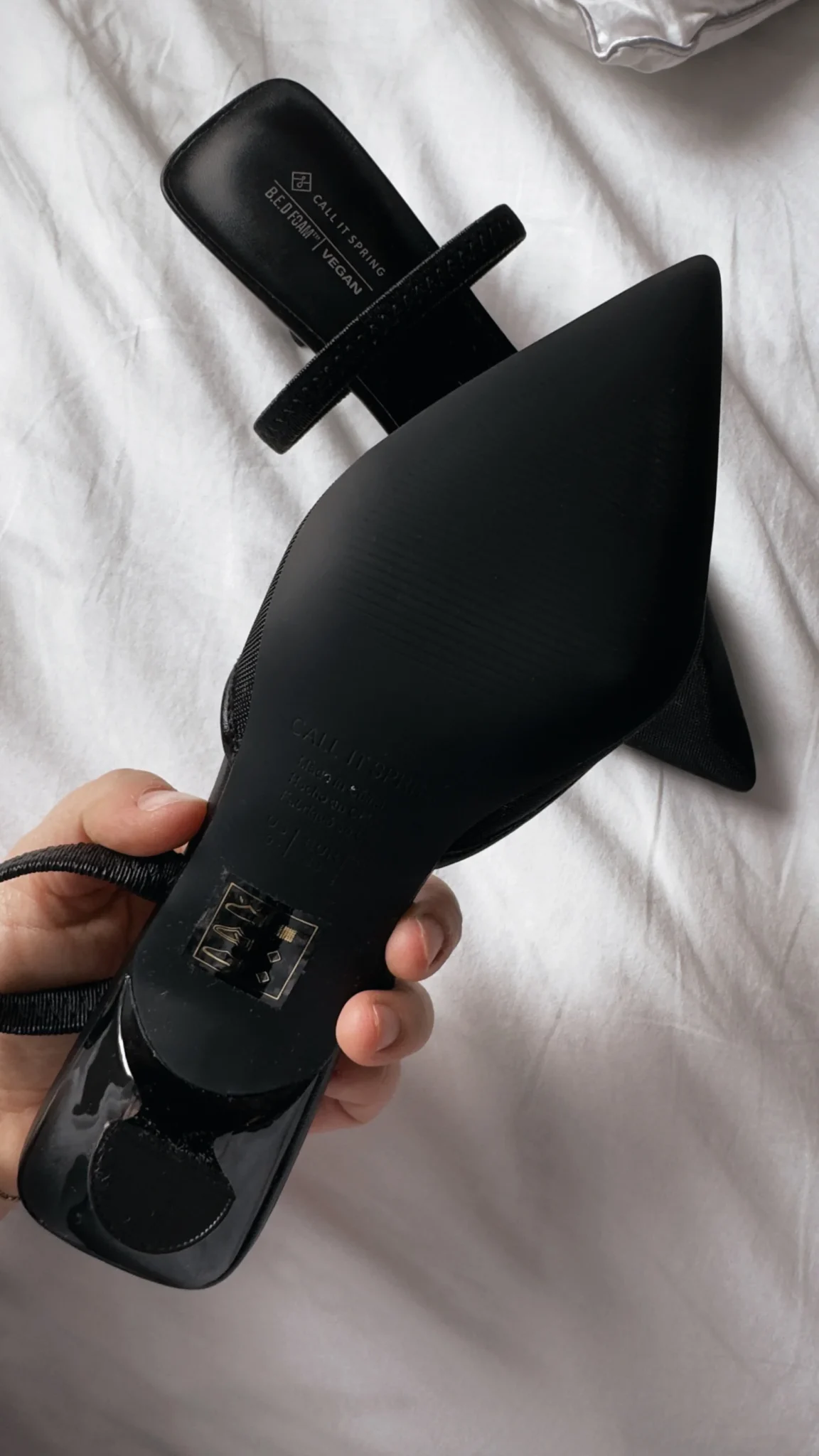 Image for Black mesh Spring pointed heels