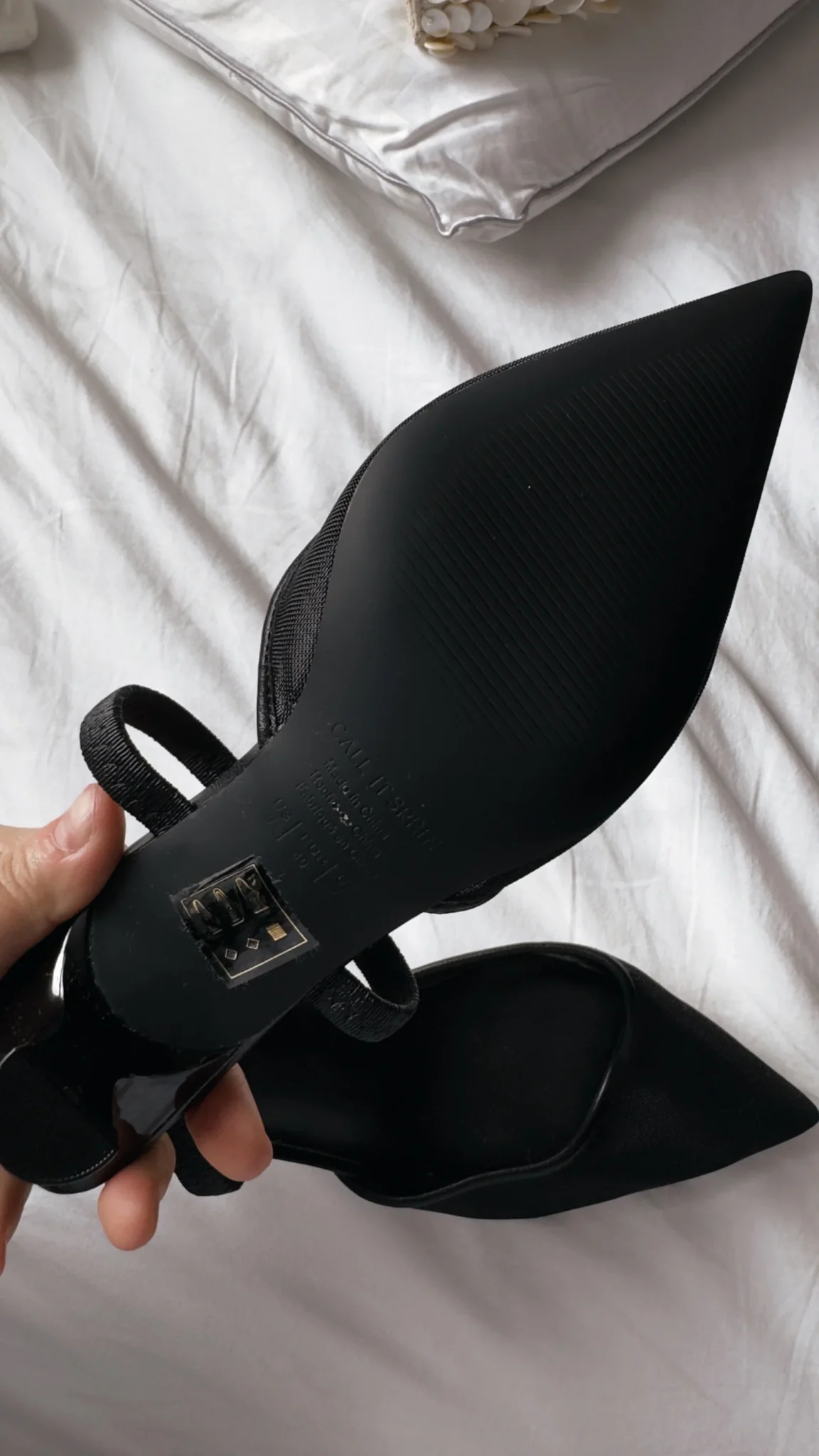 Image for Black mesh Spring pointed heels