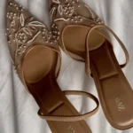 Featured thumbnail for Talon hauts beige mesh brodé Zara