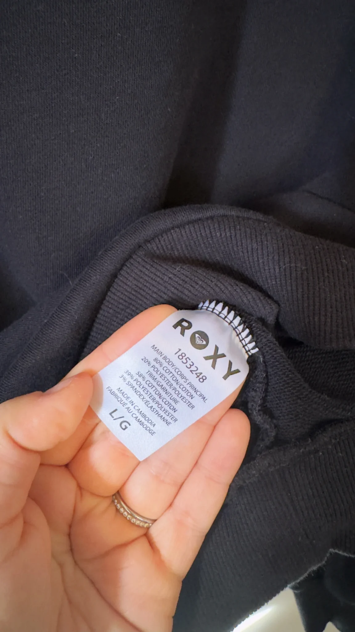 Image for Crewneck noir manches longues Roxy