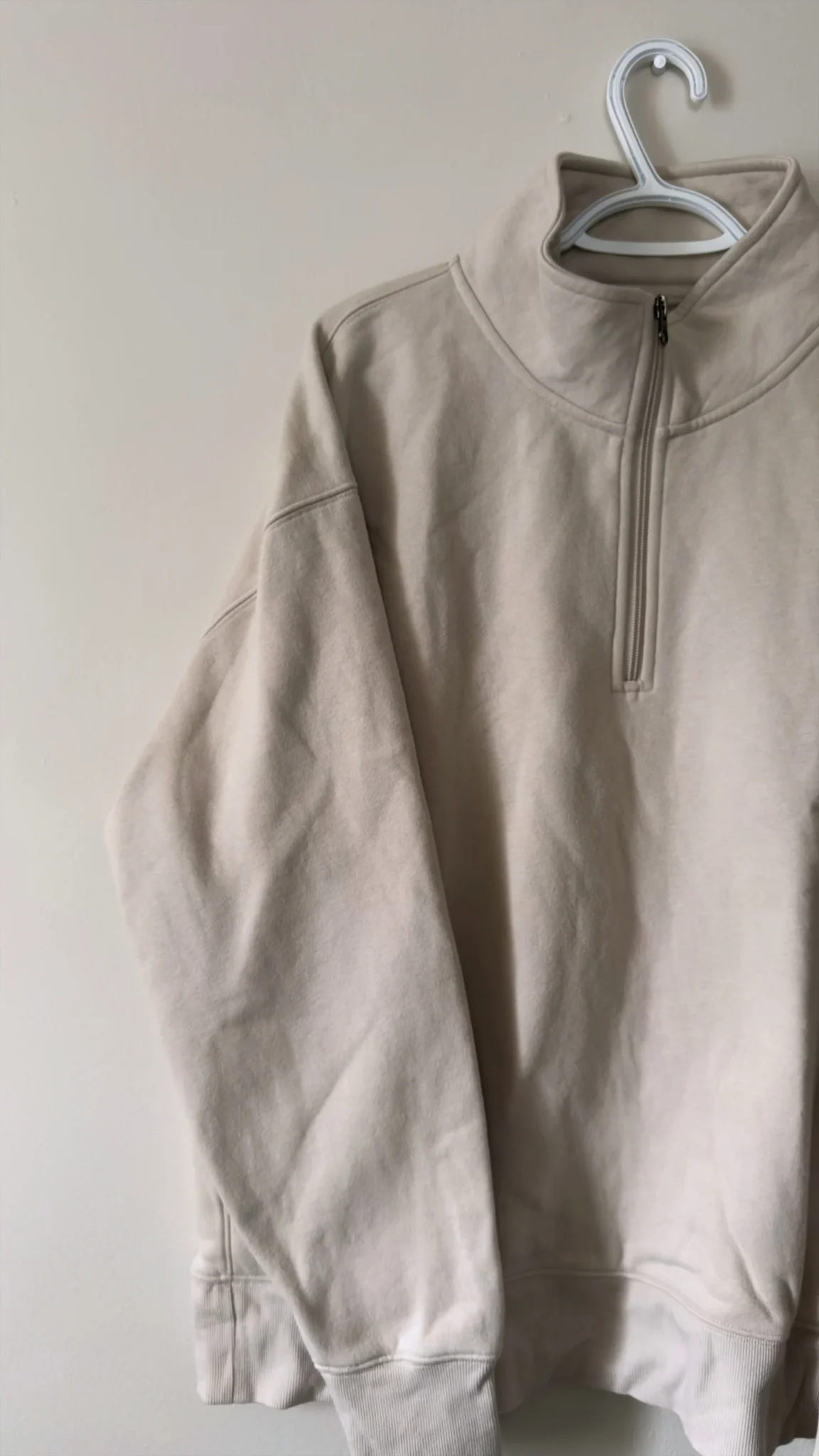 Image for Chandail demi-zip manches longues beige