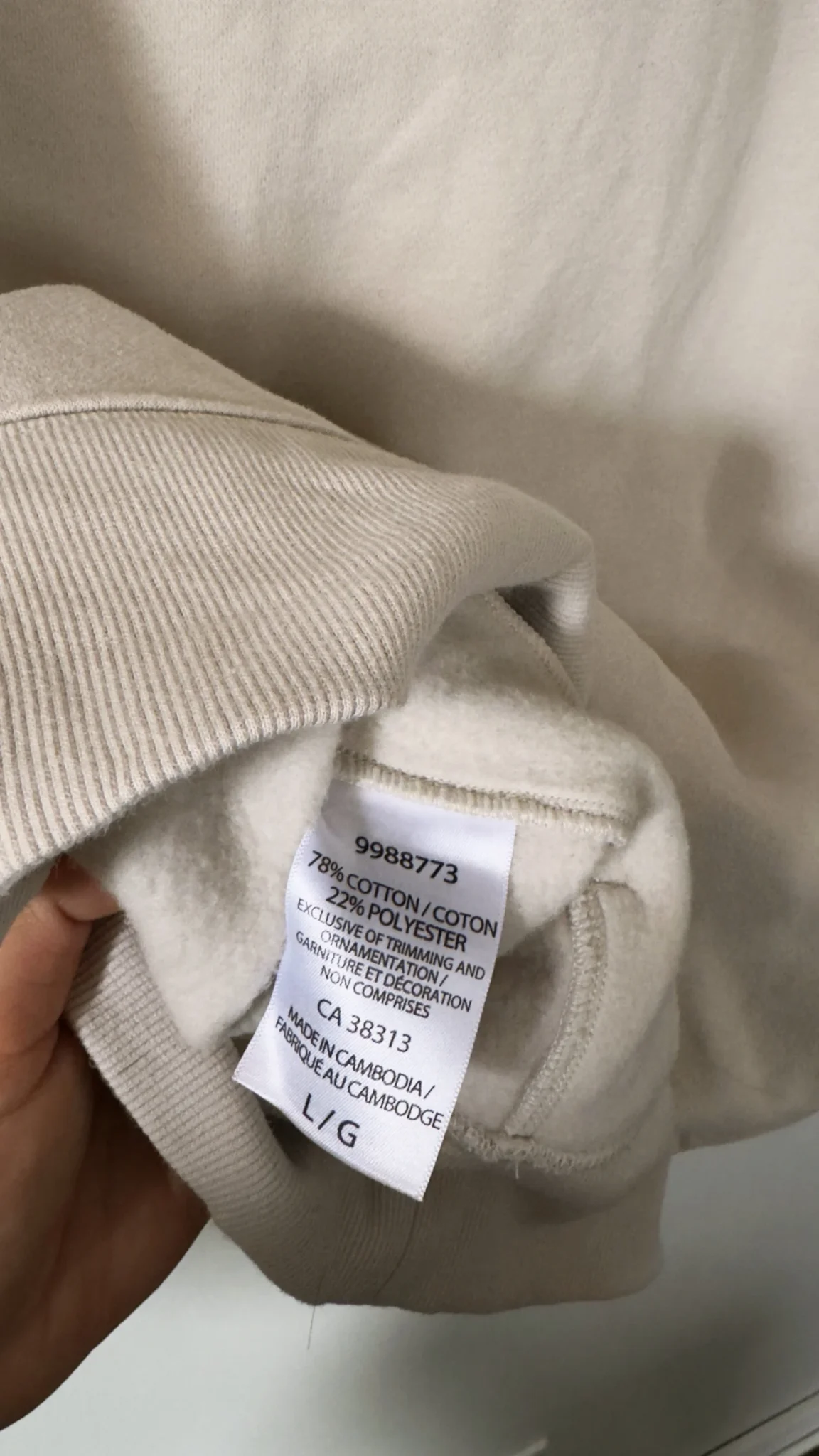 Image for Chandail demi-zip manches longues beige