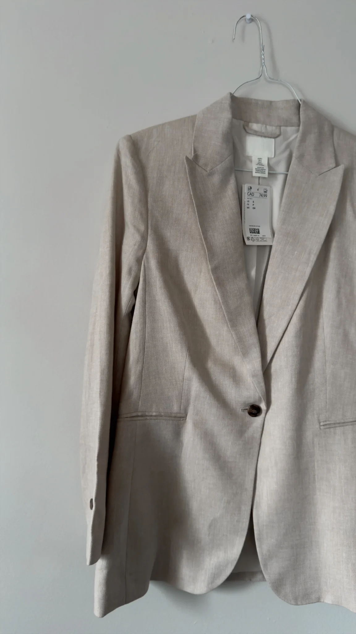 Featured image for Veston en lin beige H&M