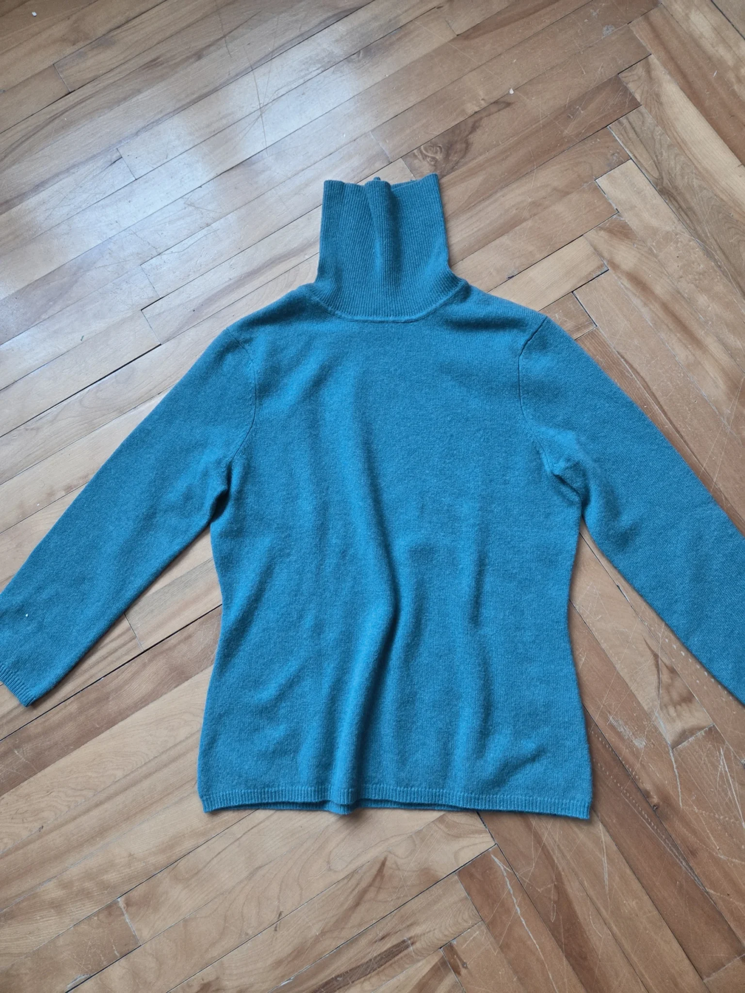 Image for IN  CASHMERE-Pull col roulé turquoise foncé