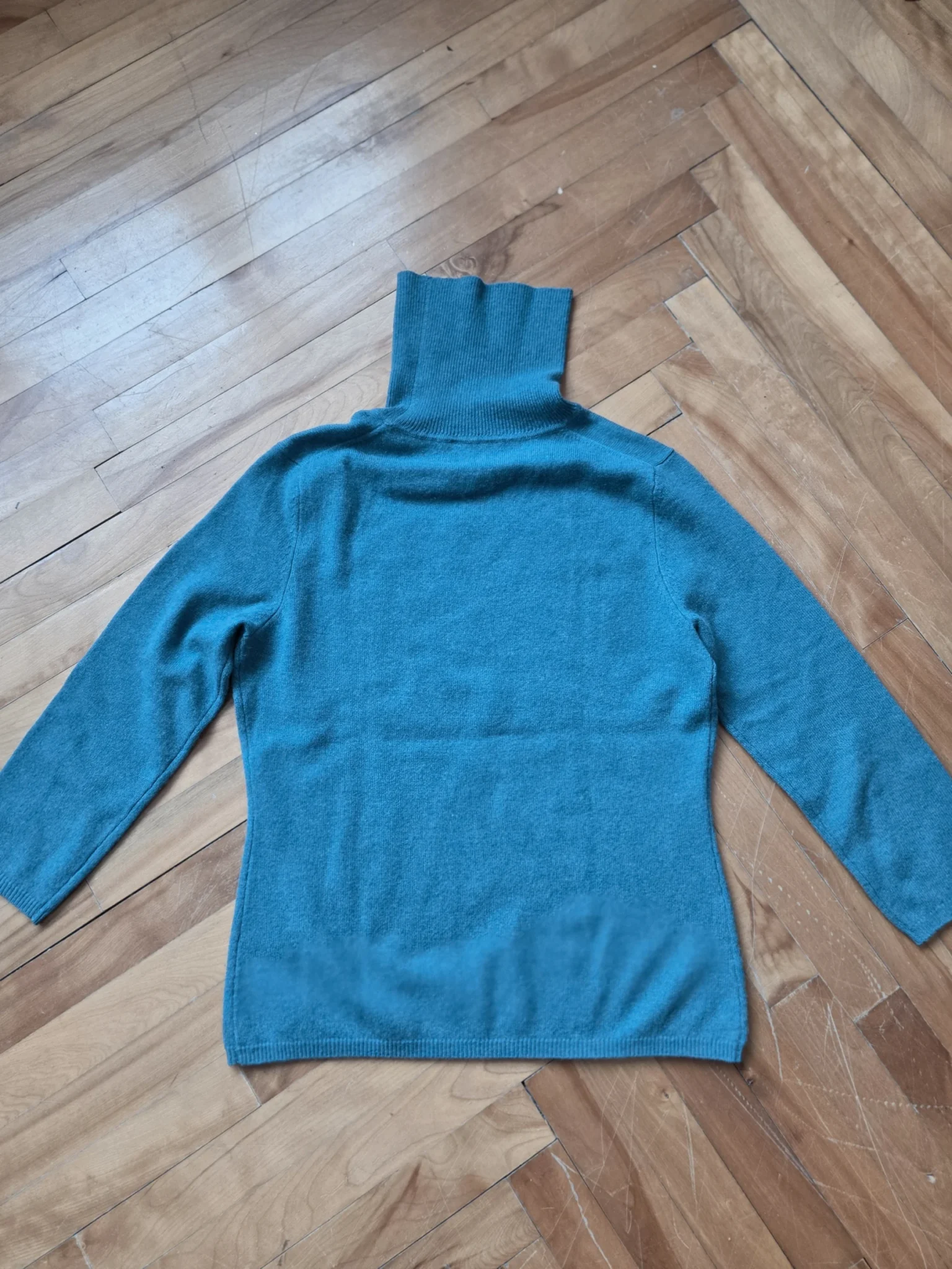 Image for IN  CASHMERE-Pull col roulé turquoise foncé