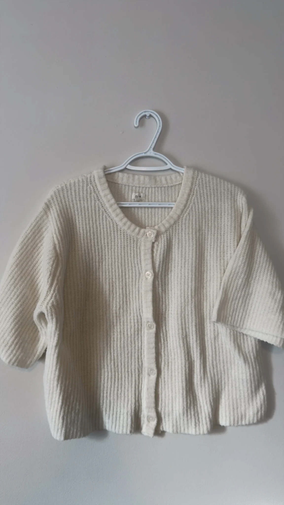 Featured image for Cardigan doux manches courtes blanc Aerie
