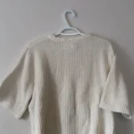 Thumbnail for Cardigan doux manches courtes blanc Aerie
