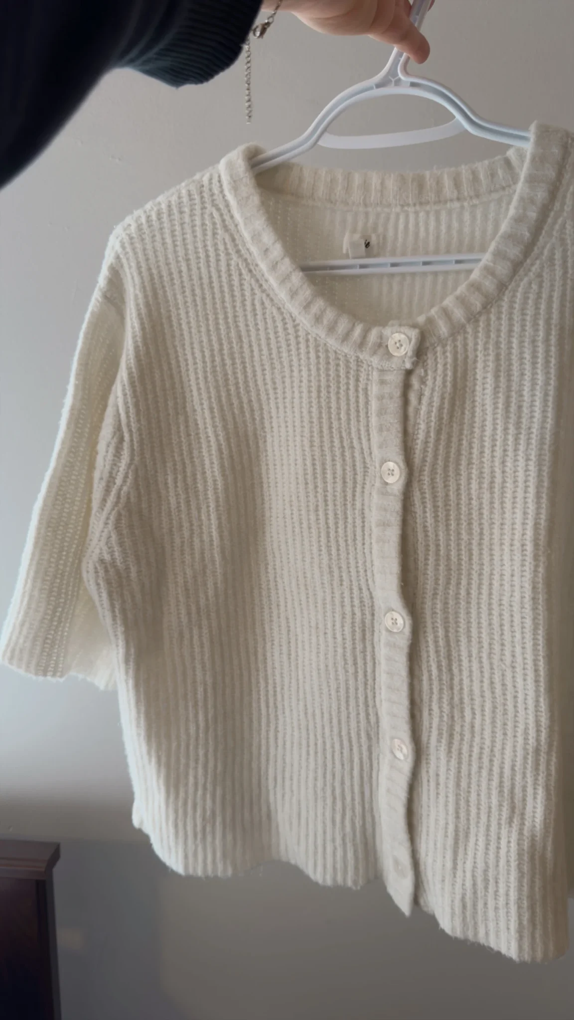Image for Cardigan doux manches courtes blanc Aerie