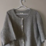 Thumbnail for Soft cardigan, short sleeves, Aerie grey