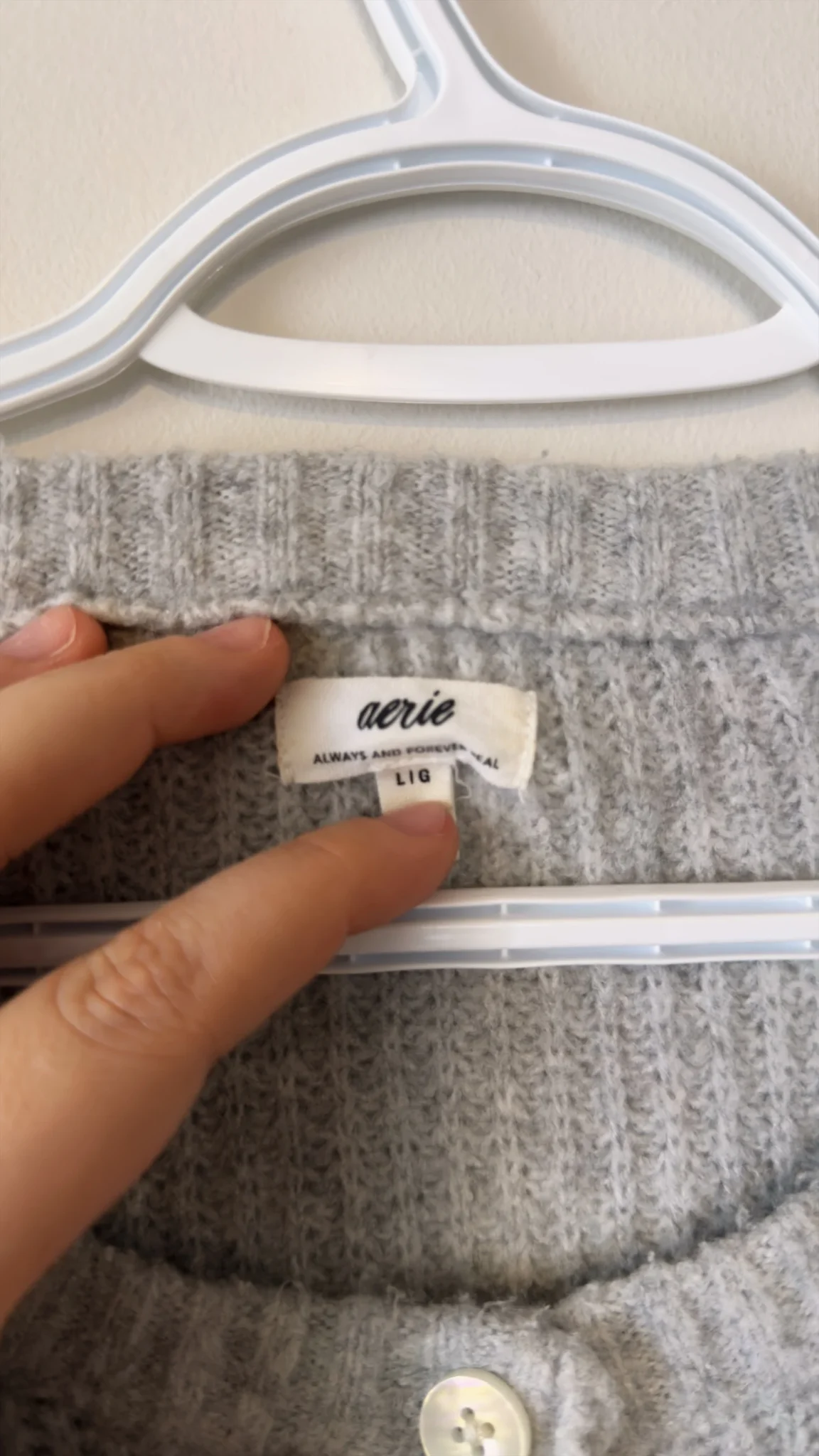 Image for Soft cardigan, short sleeves, Aerie grey
