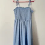 Featured thumbnail for Robe bleue taille élastique fines bretelles H&M