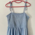 Thumbnail for Robe bleue taille élastique fines bretelles H&M