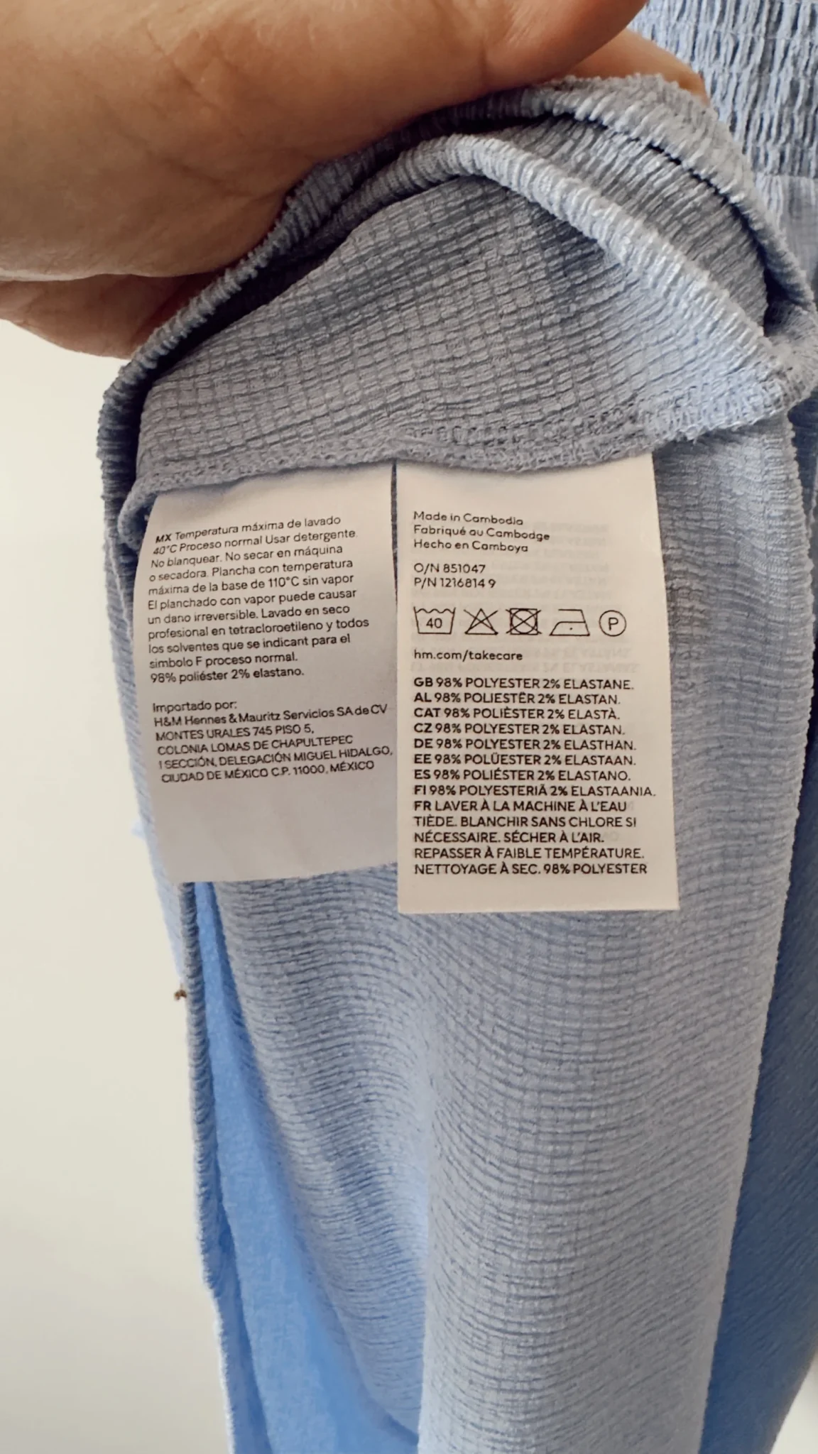 Image for Robe bleue taille élastique fines bretelles H&M