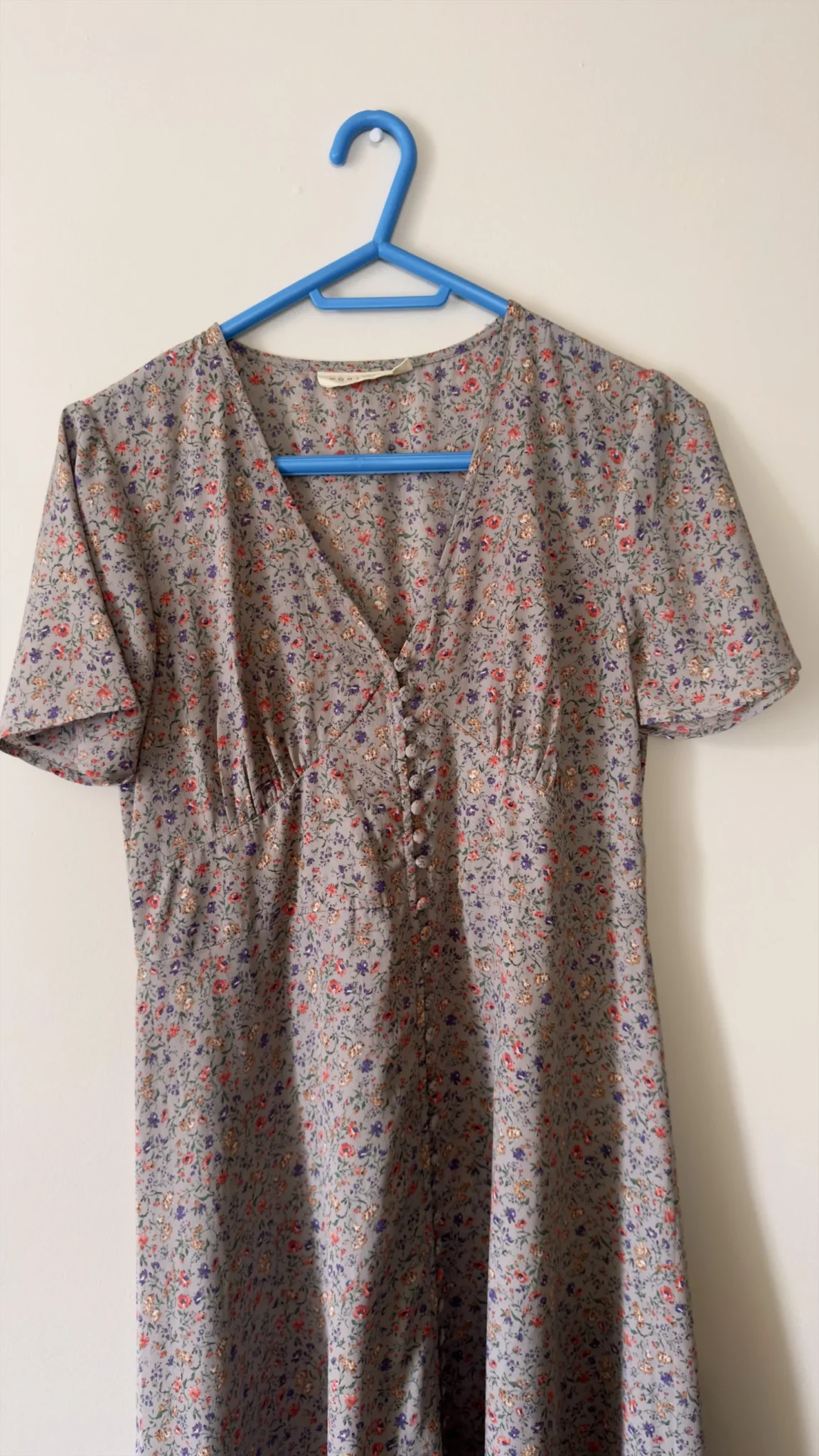 Image for Womance floral short-sleeved button-down dress