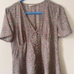 Thumbnail for Womance floral short-sleeved button-down dress