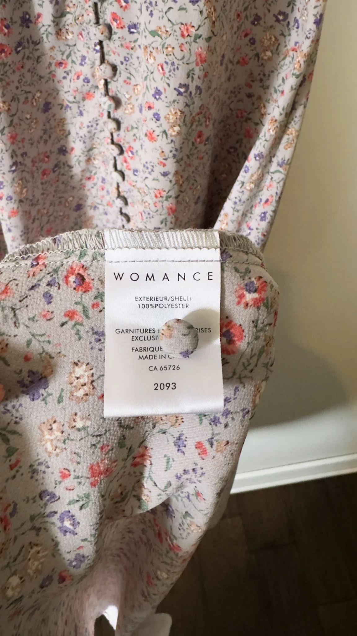 Image for Womance floral short-sleeved button-down dress
