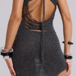 Thumbnail for Jaded London Zila Robe asymétrique en maille froissée