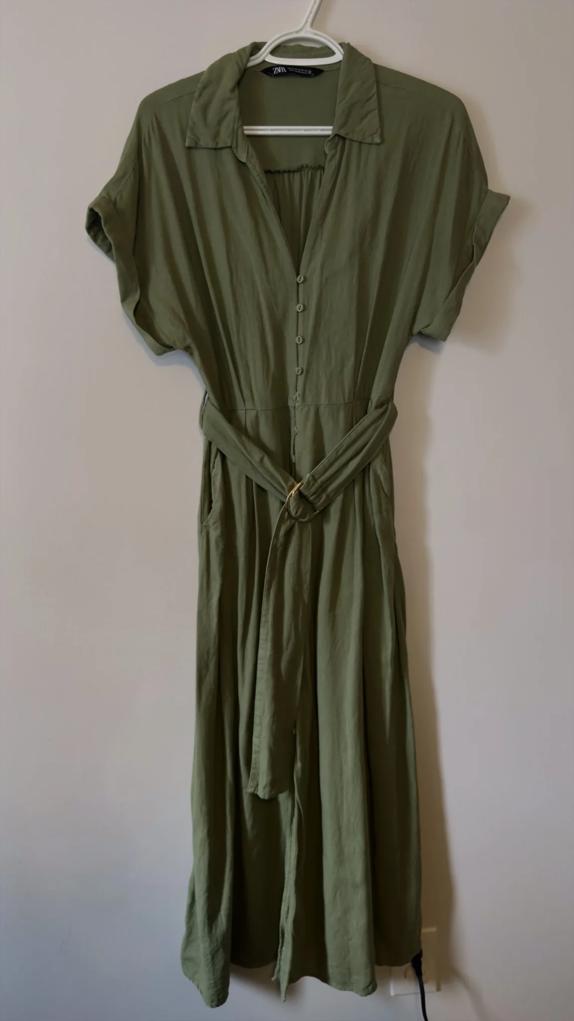 Image for Robe longue Verte boutonnée Zara