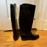 Featured thumbnail for Bottes d’équitation italiennes en cuir véritable poli – hauteur genou