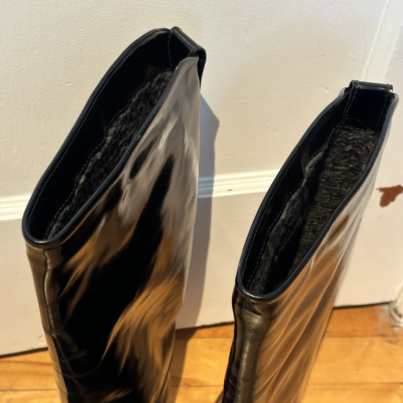 Image for Bottes d’équitation italiennes en cuir véritable poli – hauteur genou