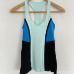 Thumbnail for Camisole dos nageur sport Lululemon – Style Colorblock Menthe/Bleu/Noir