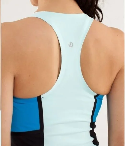 Image for Camisole dos nageur sport Lululemon – Style Colorblock Menthe/Bleu/Noir