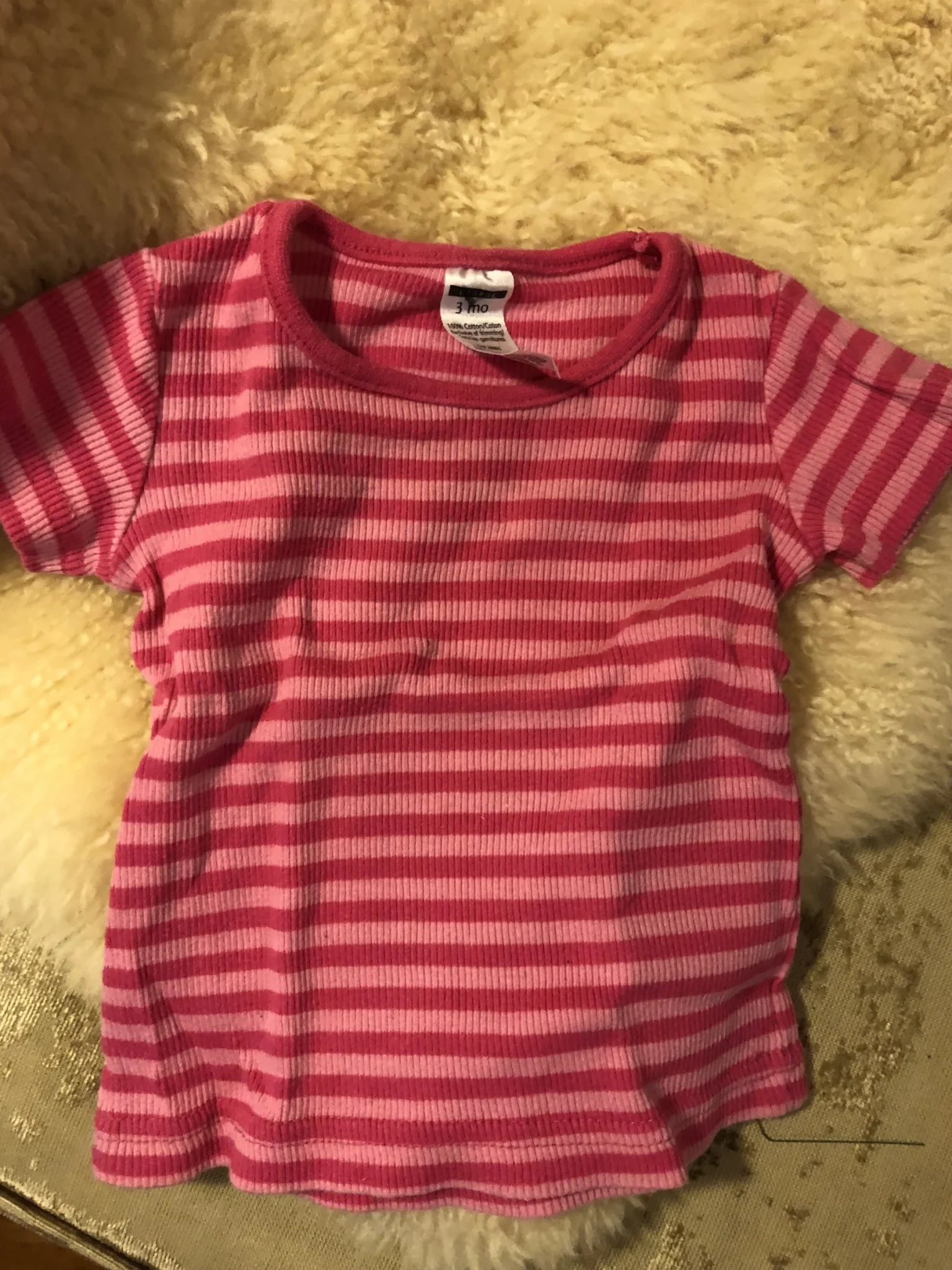 Featured image for Tee-shirt « ribbed » strech rose 3 mois