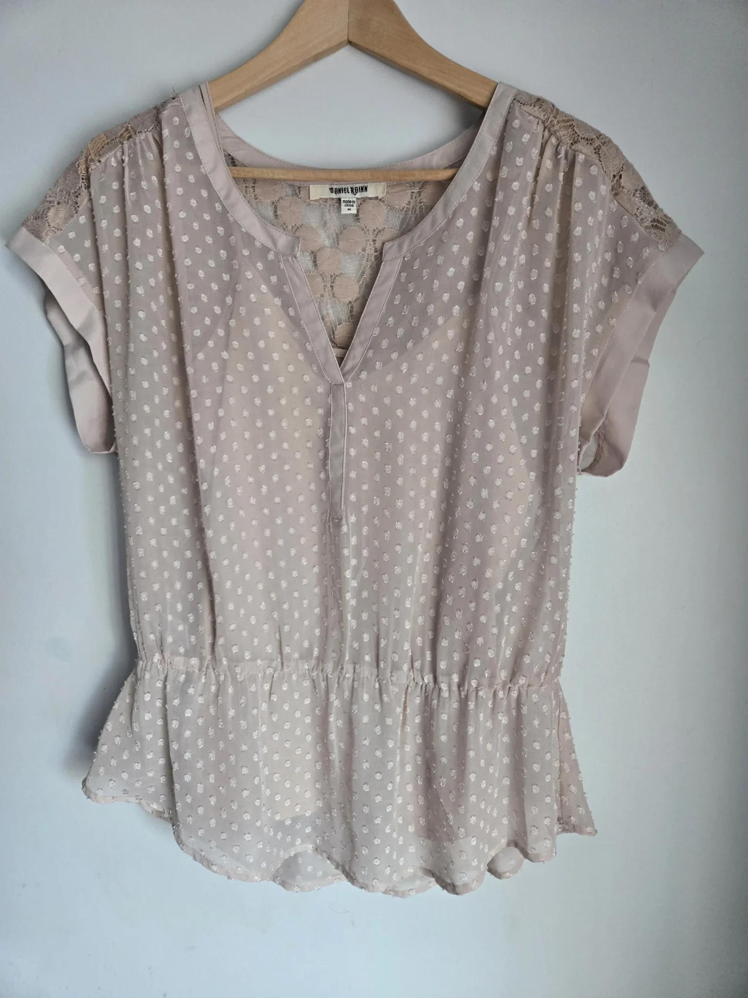Featured image for Tea pink and beige blouse and cami Daniel Rainn