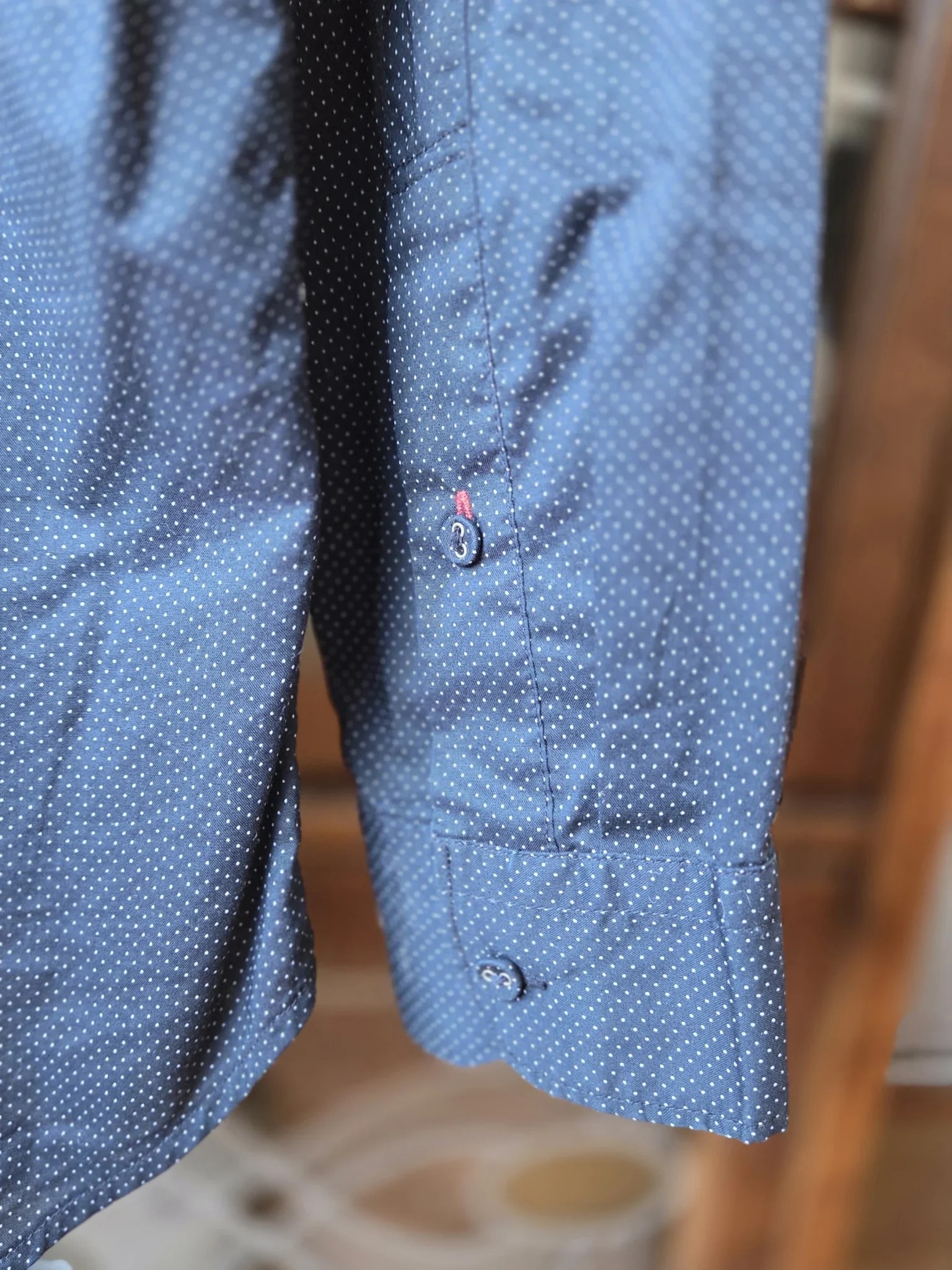 Image for Ines de la Fressange-Chemise bleu marine à pois blancs