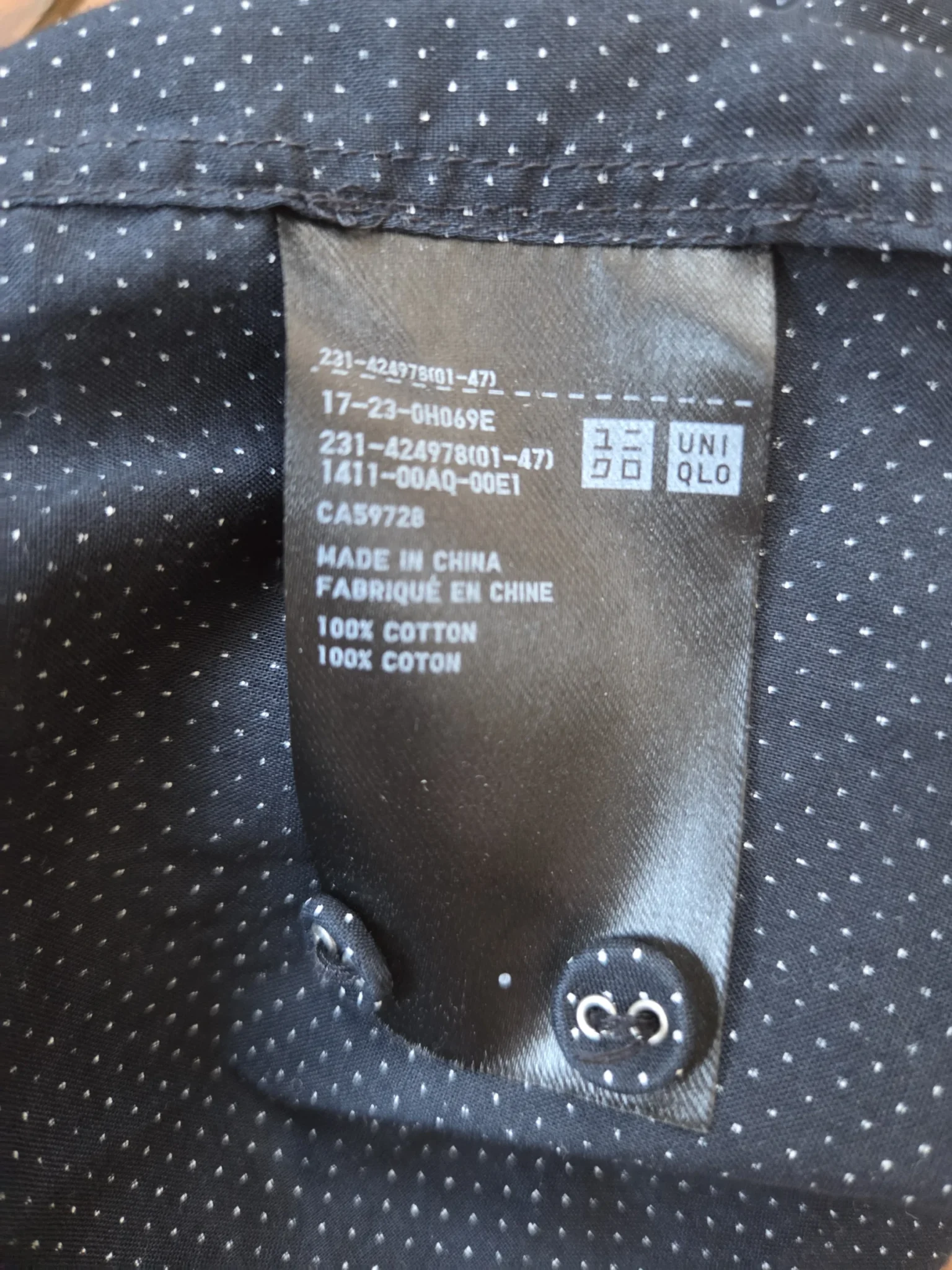 Image for Ines de la Fressange-Chemise bleu marine à pois blancs