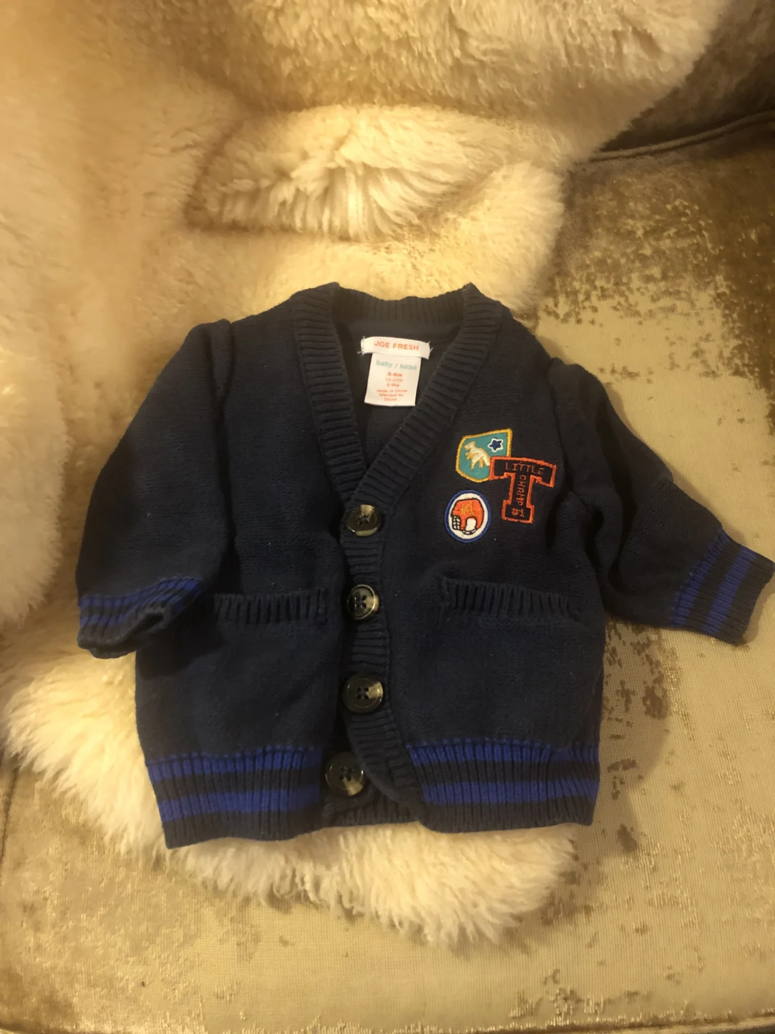 Featured image for Veste marine 3 - 6 mois bébé unisexe
