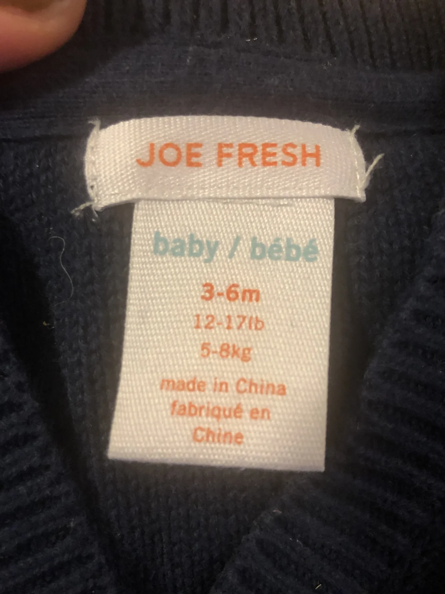 Image for Veste marine 3 - 6 mois bébé unisexe