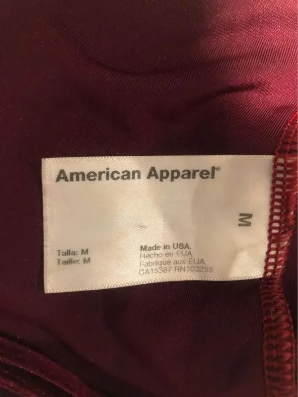 Image for Body suit en velour Amerian Apparel taille M