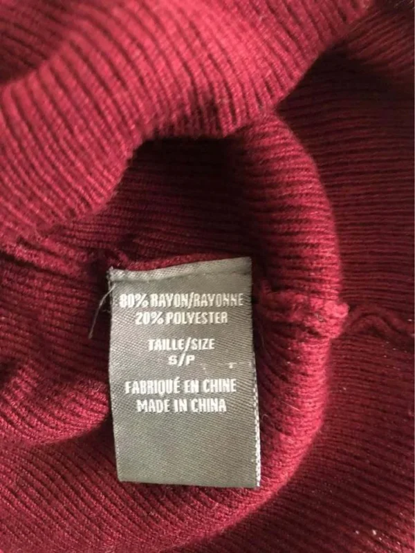 Image for Chandail rouge vin taille S
