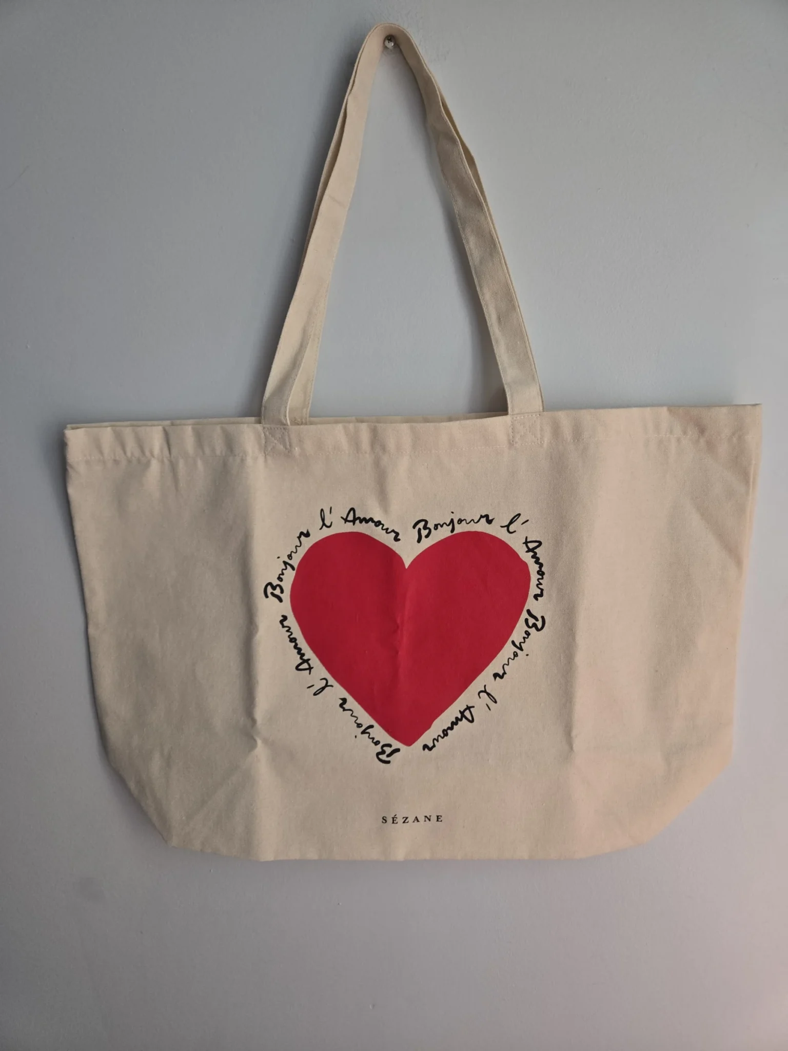 Featured image for Sézane "Bonjour l'Amour" cotton tote bag