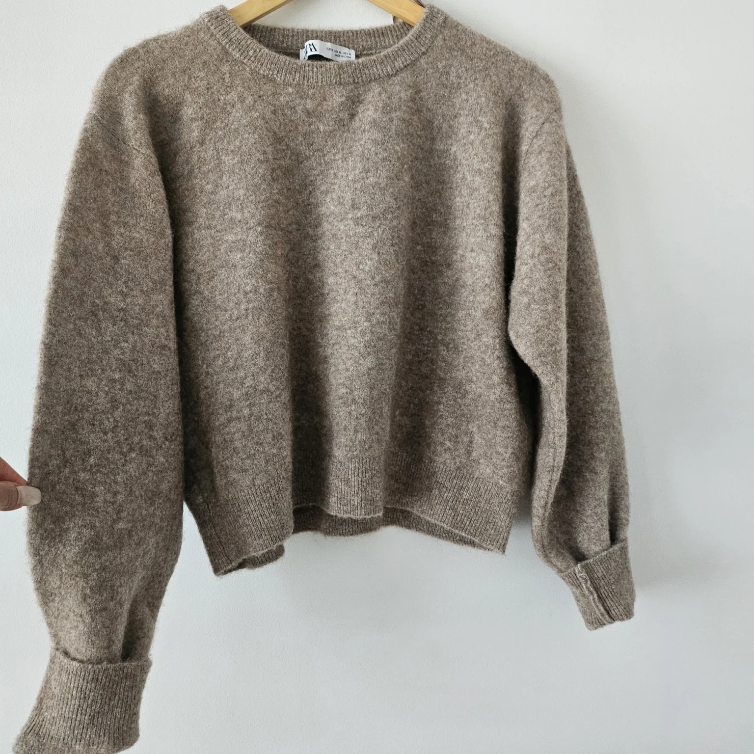 Image for BAISSE DE PRIX* Pull en maille avec laine beige/tan