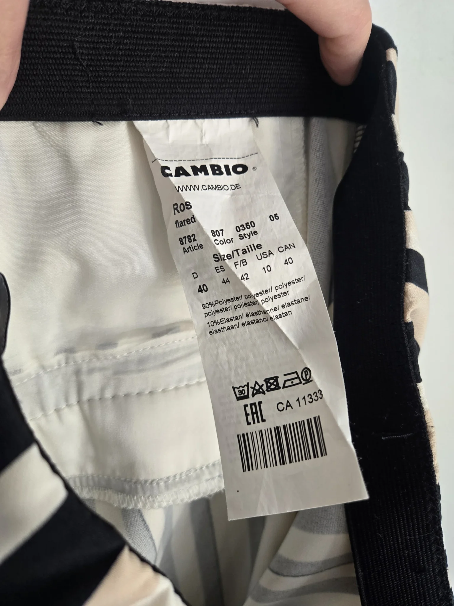 Image for CAMBIO striped trousers