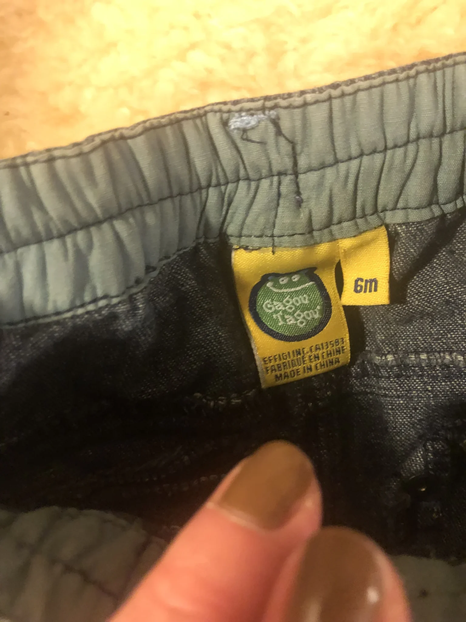 Image for Jeans bleu bébé unisexe ceinture amovible, 6 mois
