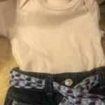 Thumbnail for Jeans bleu bébé unisexe ceinture amovible, 6 mois