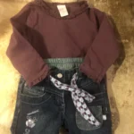 Thumbnail for Jeans bleu bébé unisexe ceinture amovible, 6 mois